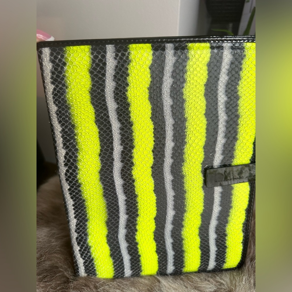Marc Jacobs Wildcard Multi Neon Snake Leather Tablet iPad Folio Book Case